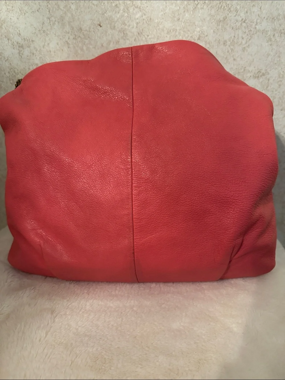 Coach Coral Pink Madison Isabella Hobo pebbled Leather Shoulder Bag
